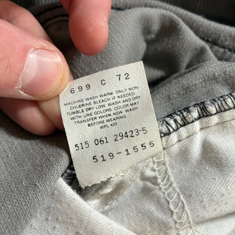Vintage Levi's 515 Corduroy Pants 38x29 Gray Made in USA Pinwale 80s (Tag 40x32)